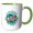 Green/White, variant on 3drose, Bilbao, Biscay, the Kingdom of Spain, Coordinates. World Travel Art, 11oz Mug