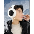thumbnail image 2 of Foldable Suede Winter Earmuffs, Black, 2 of 6
