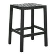 thumbnail image 4 of SAFAVIEH Capri Leather Woven Counter Stool with Footrest, Black, 4 of 7