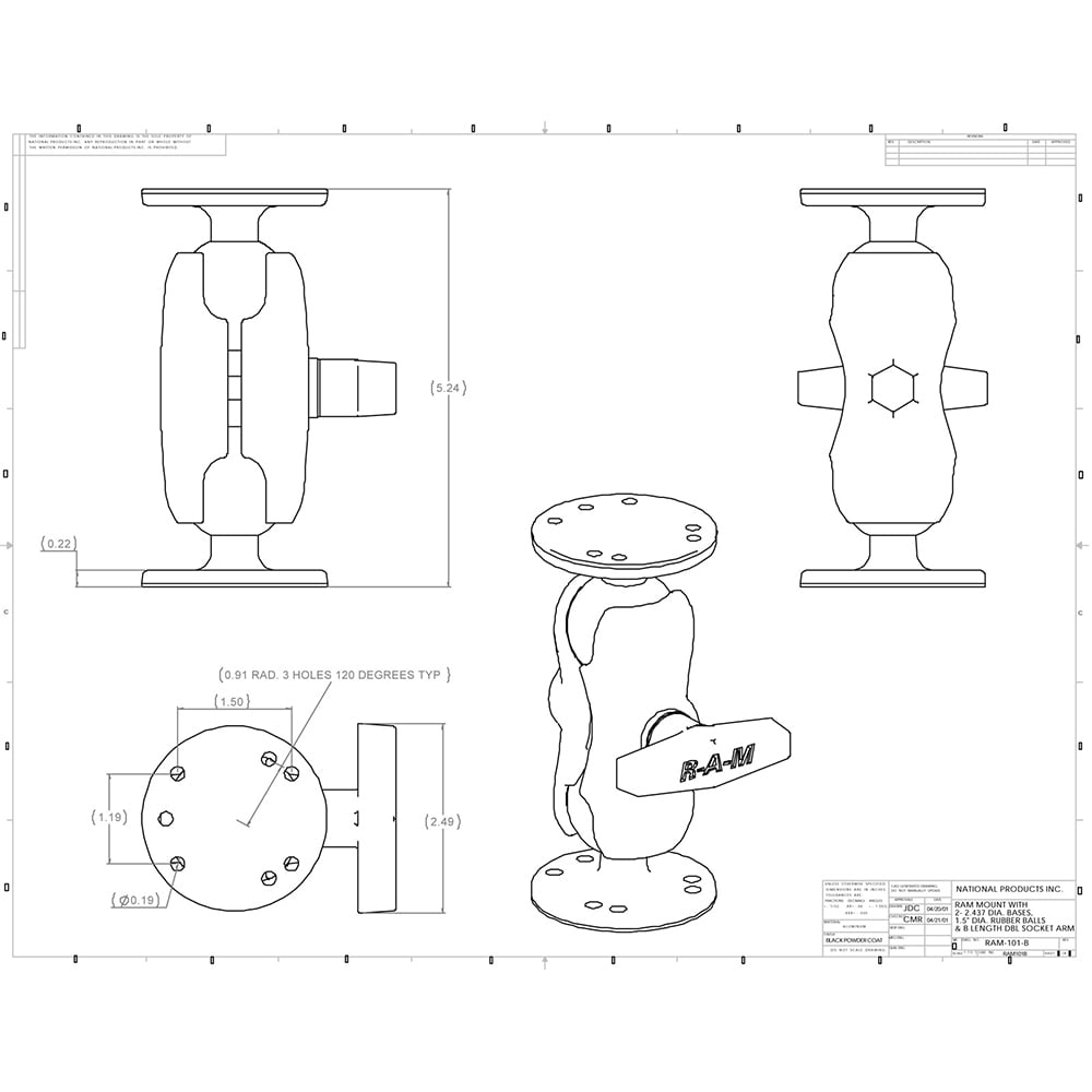 95ACC1048 4.75" RAM Mount Kit