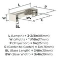 thumbnail image 3 of Amerock Augment 3 inch (76mm) Center-to-Center Satin Nickel Cabinet Pull, 10 Pack, 3 of 4