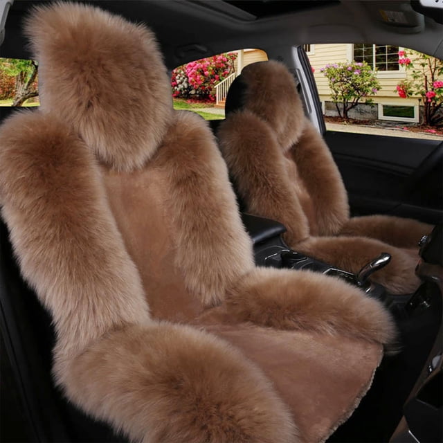 Cojín de lana cálida para asiento de coche en invierno | Alfombrilla antideslizante de pelo para mayor comodidad al conducir