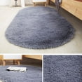 thumbnail image 2 of SAYFUT 31.4 x 64.9 inches Ultra Soft Fluffy Oval Area Rugs Shaggy Living Room Rug Solid Color Non-Slip Bedroom Bedside Rug Runners, 2 of 5