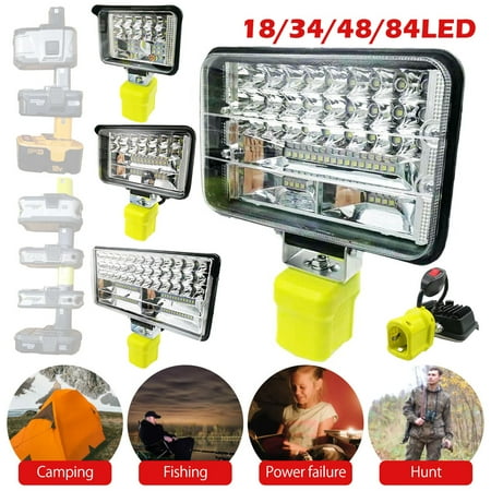 

Adifare LED Work Light Portable Job Site Flashlight 54/108/144/180W Wireless LED Work Light With 130° Pivoting Head Rechargeable Compatible With Ryobi 18V Lithium Ion Battery