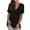 Black, variant on Giftesty Tops for Women Women's Fashion Summer Large Size V Neck Leisure Short Sleeve Solid Tops