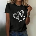 thumbnail image 4 of Valentine's Day Shirt for Women Black Heart Outline Graphic Tee Soft Stretch Casual T-Shirt Gift for Her S-4XL,Size 3XL, 4 of 7