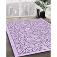 thumbnail image 3 of Ahgly Company Machine Washable Indoor Square Transitional Rich Lilac Purple Area Rugs, 7' Square, 3 of 7