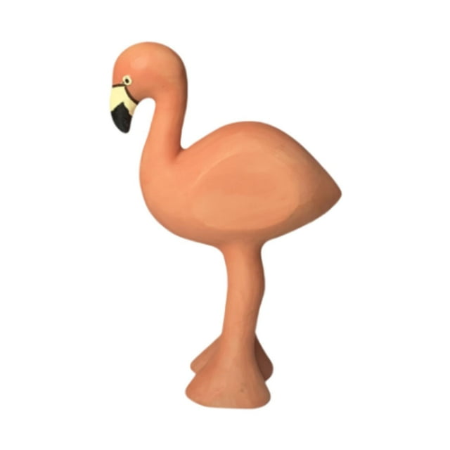 Figura de resina modelo Flamingo 3.1x1.1x4.3 pulgadas Ornamento de mesa multifuncional para chimenea, estantería de porche de estante rosa