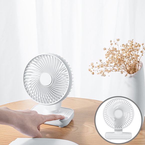 EGNMCR Portable Fan Desk Fan New Desktop Fan Small Desktop USB Charging Fan Office,Students White Small Fan