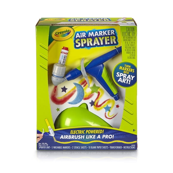 Kit de aerógrafo Crayola Air Marker, regalo para niños de 8,