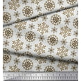 thumbnail image 3 of Soimoi Poly Georgette Fabric Snow Flakes Floral Printed Fabric 1 Yard 42 Inch Wide, 3 of 5