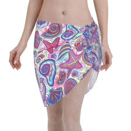 Ocsxa Cute Nautical Print Sarong Coverups For Women Bathing Suit Wrap Swimsuit Skirt Beach Bikini Cover Up Swimwear