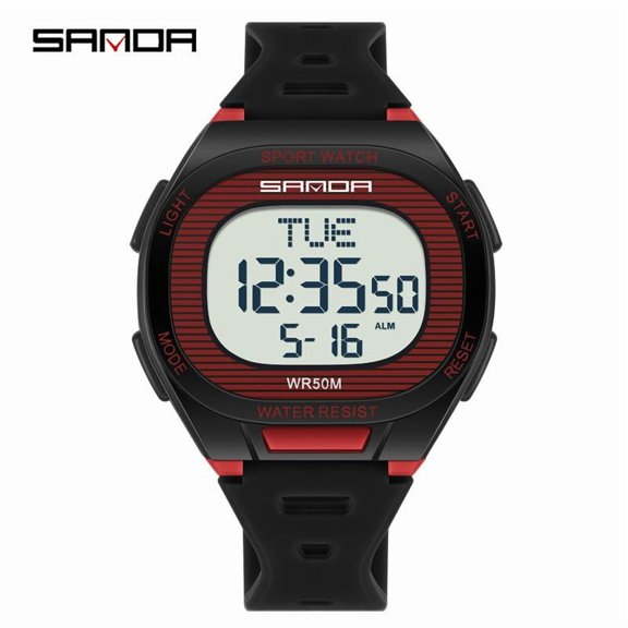 Explojoy Unisex Digital Sports Watch – Waterproof Square Design with Luminous Display