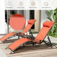 thumbnail image 5 of Pirecart 6PCS Patio Chaise Lounge Set Adjustable Sunbathing Tanning Poolside Lounger Chairs, Orange, 5 of 10
