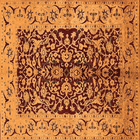 Ahgly Company Indoor Square Oriental Orange Traditional Area Rugs, 5' Square