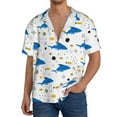 thumbnail image 3 of Vsdgher Party Shark Cute Print Men's Wrinkle Free Untucked Cuban Shirt Business Casual Button Down Shirts Short Sleeve Shirt, 3 of 7