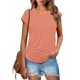 thumbnail image 2 of Eres Más Que una Camisa de Puntuación de Prueba Sexy de Manga Corta Lentejuelas Suelta Camisa de Blusa con Cuello en V, Poliéster, 2 of 9