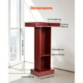 thumbnail image 4 of KFFKFF Wooden Podium Stand, 41-Inch Floor-Standing Lectern, Laptop Desk with Spacious Reading Surface and Storage Shelf, Edge Stopper, Stylish Design, Ideal for Classrooms, Conferences, Churches, 4 of 9