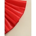 thumbnail image 6 of Qmyliery Toddler Baby Girl Mini Skirt,Chic Elastic Waist Solid Color Faux Leather Pleated Skirt, 6 of 8