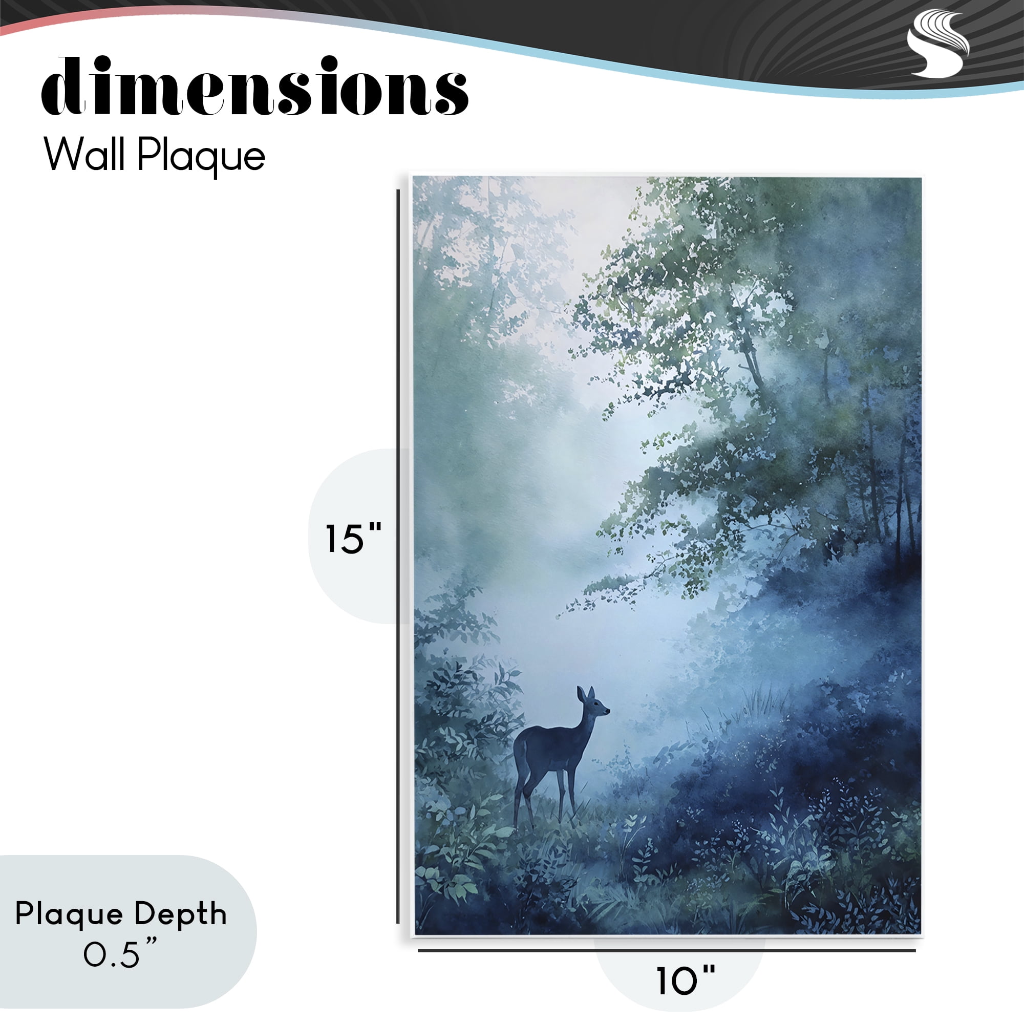Stupell Industries Blue Dawn Deer in Mist Wall Plaque Art, design by Franklyn Gregory