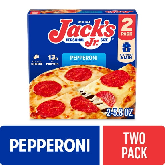 Jack's Pepperoni Pizza, Personal Pizza, 11.7 oz, 2 Pack (Frozen)