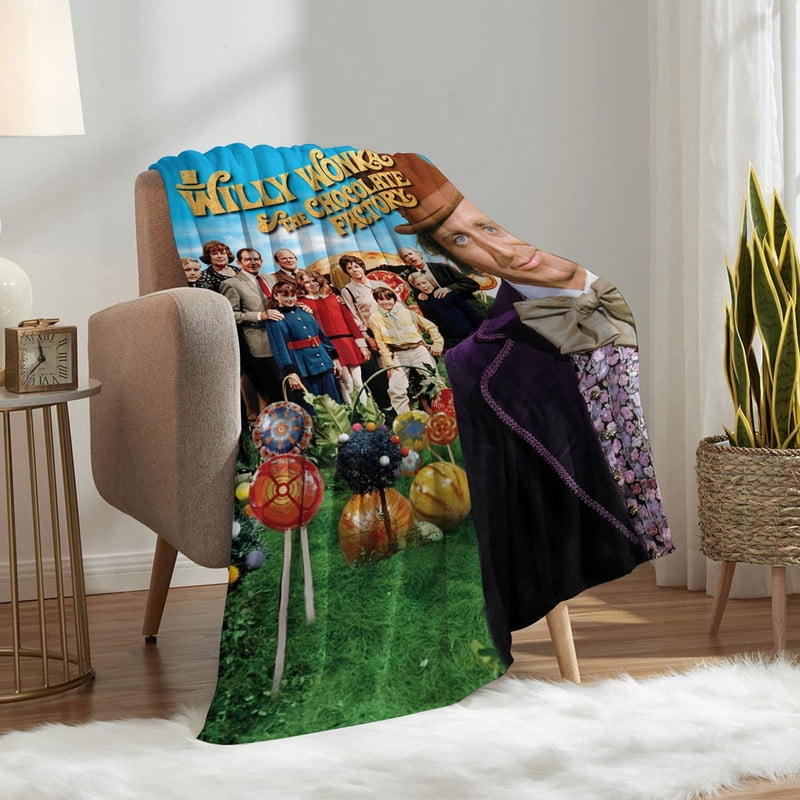 Wonka Anti Pilling Flannel Blanket Gifts for Fans Lover Girls Boys Women Present Hoodie Him Bed 50"x60"