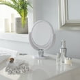 thumbnail image 4 of Home Details Dual Sided 10X Magnification Rubberized 7" Round Freestanding Vanity Mirror in White, 4 of 6