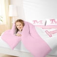 thumbnail image 4 of jejeloiu Pink Bows Full Size Comforter Sets,Letter M Print Bedding Sets For Bowtie Girls Reversible 3-Piece, 4 of 8