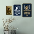 thumbnail image 3 of Signs ByLITA Portrait Round Wash your hands on entry and exit Sign (Black Gold) - Medium, 3 of 5