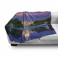 thumbnail image 3 of American Soft Flannel Fleece Blanket, Washington US Congress Capitol Building Square Reflection on Lake Sunset View Image, Cozy Plush for Indoor and Outdoor Use, 50" x 70", Red Blue, by Ambesonne, 3 of 6