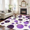 thumbnail image 2 of Rectangle Area Rugs 6 x 9 Ft, Purple Polka Dots Non-Slip Residential Carpet, Modern Abstract Art Indoor Crawling Mats Runner Rugs for Living Room/Dining Room/Bedroom, 2 of 8