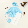 thumbnail image 3 of Happy Town Toddler Baby Girl Princess Dress Set 3-Piece Ruffled Long Sleeve Outfits Set for Girl, 3 of 7