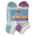 thumbnail image 3 of Fruit of the Loom Women's Soft Flat Knit No Show Socks 10 Pack, 3 of 3