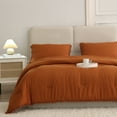 Move Over Terracotta Comforter Set Queen Burnt Orange Bedding Sets Solid Pom Poms Pattern