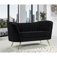 thumbnail image 2 of Pemberly Row Modern / Contemporary Black Finish Velvet Loveseat, 2 of 8