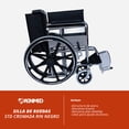 thumbnail image 3 of Silla de ruedas Estándar Magnimed cromada con Rin negro y asiento de lona Capacidad de carga 100kg, 3 of 5