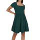 thumbnail image 1 of Vestido de playa con cuello cuadrado para mujer: corte A plisado, cuello cuadrado, ligero, informal/vacaciones, tejido transpirable., 1 of 4