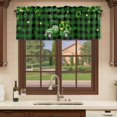 thumbnail image 6 of St. Patrick's Day Curtain Valances for Windows, Kitchen Valance Window Treatments Panel 2 Pack, Shamrock Truck Gold Coin Green Plaid Retro Rod Pocket Short Curtains for Bathroom Bedroom 54 x 18 Inch, 6 of 8