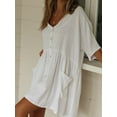 thumbnail image 2 of Charmo Beach Swimsuit for Womens Short Sleeve Cover ups  Button  Down Swim Shirts, 2 of 5