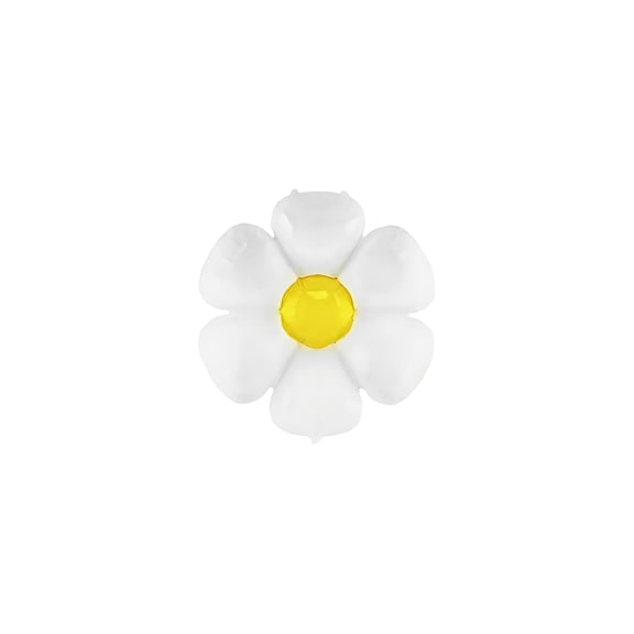 PMU Mylar White Daisy Flower Shaped 19 Inch Small Mylar Balloon - Party Decorations for Birthday Wedding Baby Shower Party Decorations Supplies Pkg/1
