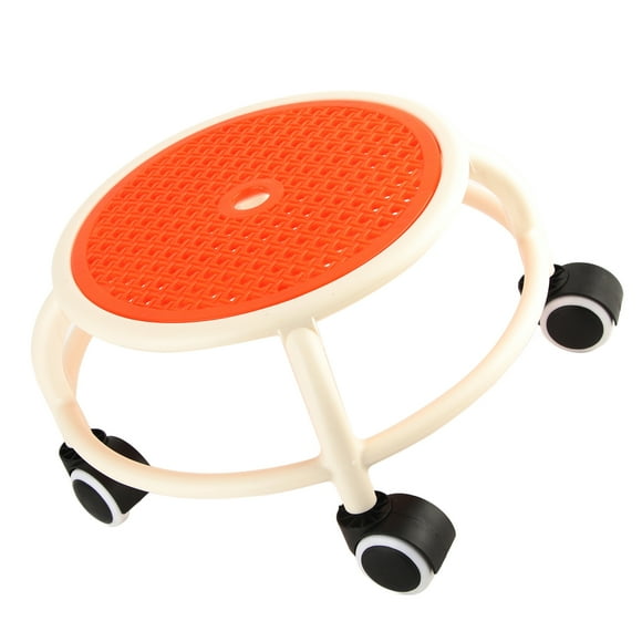 Rolling Low Stool with Universal Wheels, RollerLow RollerWheel Stool Chair PU Leather Rolling Stool Seats, Round Rolling Low Stool Protect Your Knees for Home