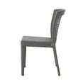 thumbnail image 3 of GDF Studio Bonnie Outdoor Wicker Stacking Dining Chairs, Set of 2, Gray, 3 of 6