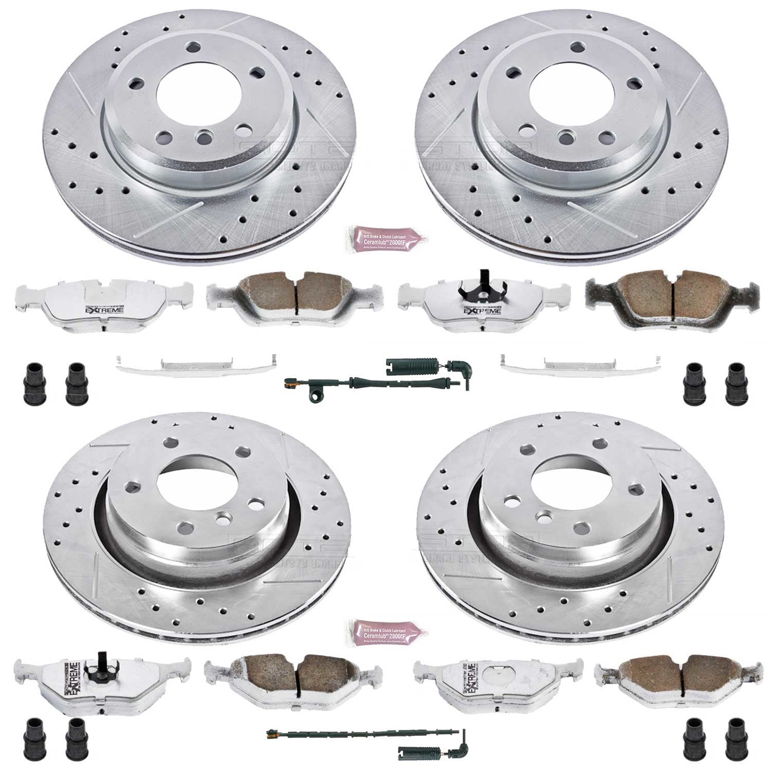 Power Stop Front and Rear Z26 Street Warrior Brake Pad and Rotor Kit K871-26