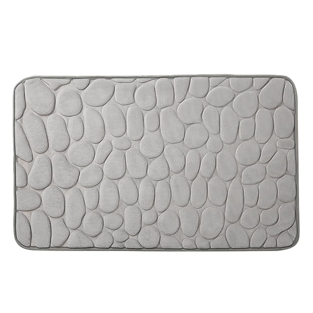 Felpudo de algodón viscoelástico para puerta de casa, absorbente de agua, antideslizante, para baño, cocina (gris claro, talla L)