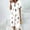 A0684-White, variant on CALAFEBILA Women Dresses on Short Sleeve V-neck Polka Dot Midi Sun Dress A-Line Split Long Dresses
