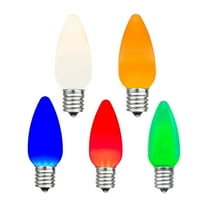 Novelty Lights Multicolored C9 LED Plastic Ceramic (Opaue) Christmas Replacement Bulbs Dimmable 25 Pack