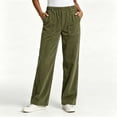thumbnail image 5 of BUIGTTKLOP Corduroy Pants for Women High Waisted Lounge Pants Wide Leg Loose Fit Trousers with Pockets, 5 of 5