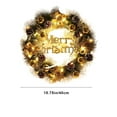 thumbnail image 3 of EWASWON Christmas Lighted Gold Christmas Wreath, 38cm Holiday Door Hanging Decor, Floral Xmas Home Decoration with Lights, 3 of 6