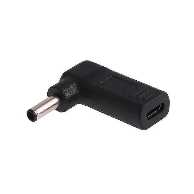 Charger Angled USB Adapter / Female Type C to Male Connector 4.5 x 3.0mm Plug Black