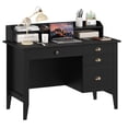 thumbnail image 6 of Homfa Black Computer Desk with Monitor Stand, 47in Wide Office Desk with Storage, Modern Executive Desk with File Drawers for Home & Study, 6 of 7